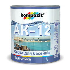 Краска для бассейнов Kompozit АК-12 полуматовая 0,9 л голубой Черкассы