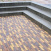 Тротуарна плитка Золотий Мандарин Барселона Антик 186х45х60 мм на сірому цементі персиковий