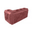 Блок декоративний рваний камінь кутовий з фаскою 390х190х90х190 мм червоний Київ