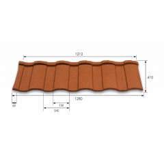 Композитная черепица Metrotile Roman 1280x410 мм coffee Виноградов