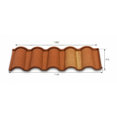 Композитная черепица Metrotile Romana 1165x415 мм Victorian Red Энергодар