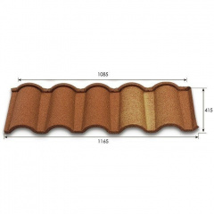 Композитная черепица Metrotile Romana 1165x400 мм brown Новое
