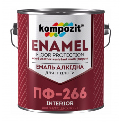 Эмаль для пола Kompozit ПФ-266 0,9 кг красно-коричневый Луцк