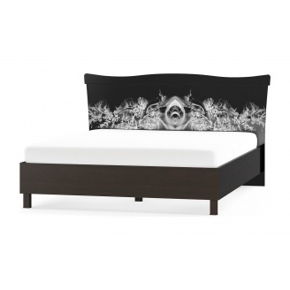 Кровать двуспальная Ева 160 венге темный+белый Мебель-Сервис 