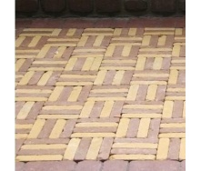 Тротуарна плитка Золотий Мандарин Барселона Антик 192х45х60 мм гірчичний на сірому цементі