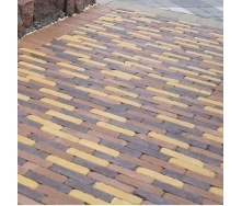 Тротуарна плитка Золотий Мандарин Барселона Антик 192х45х60 мм коричневий на сірому цементі