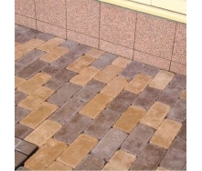 Тротуарна плитка Золотий Мандарин Роттердам Антик 250х120х65 мм персиковий на білому цементі