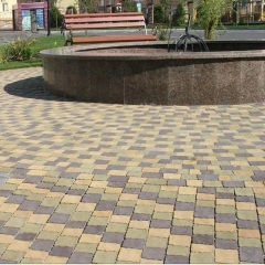 Тротуарна плитка Золотий Мандарин Креатив 60 мм на сірому цементі гірчичний Городок