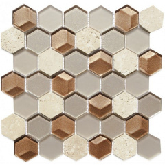 Мозаика мрамор стекло VIVACER SB05, 4,8х5,5 cм Херсон