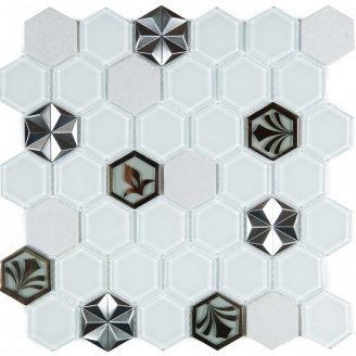 Мозаїка мармур скло VIVACER SB10, 4,8х5,5 см