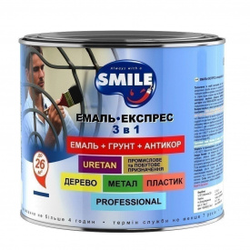 Емаль-експрес SMILE для дахів 3в1 антикорозійна 20 кг коричневий