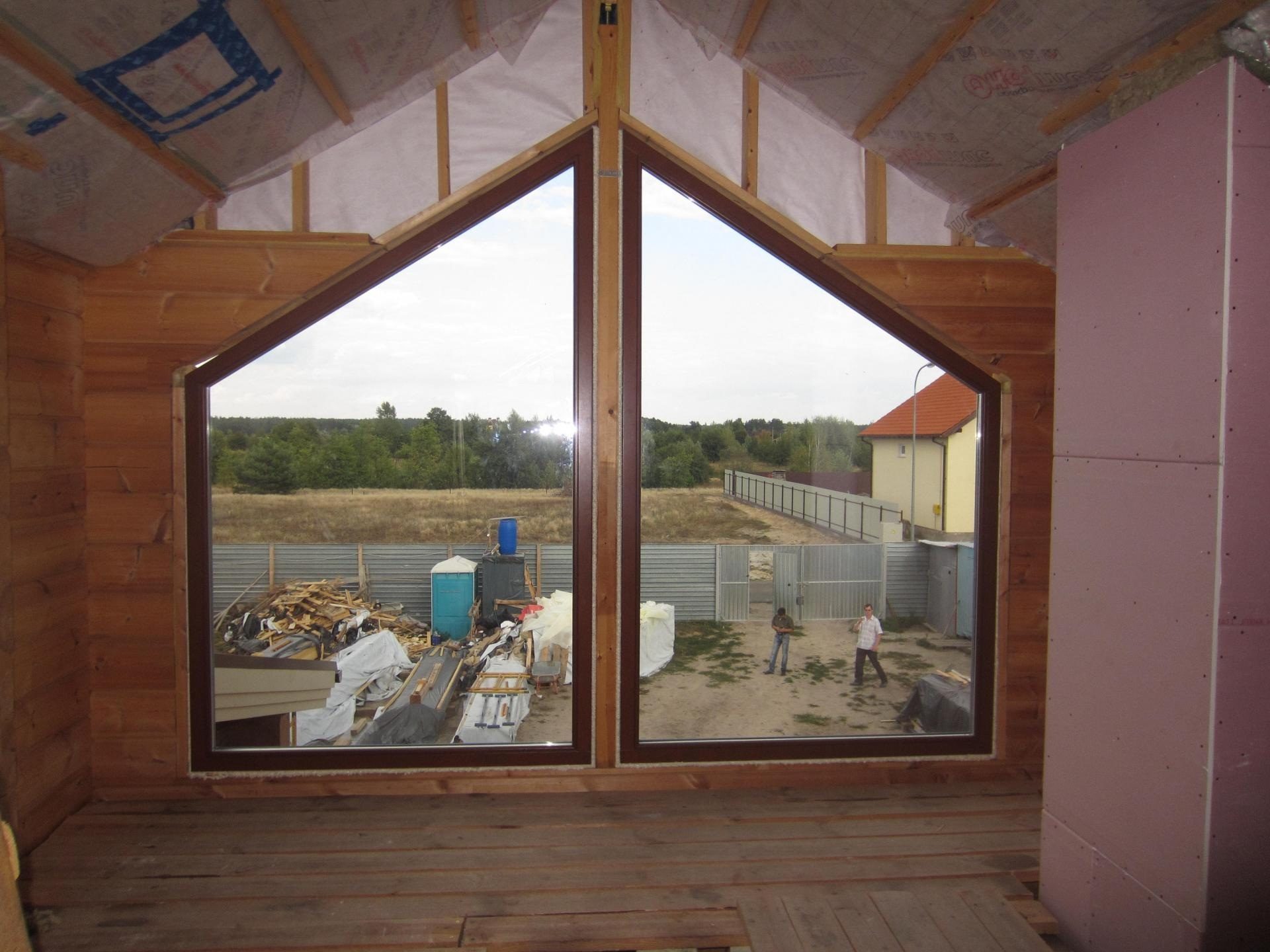 Деревянные окна в коттедж. Материал - дуб.