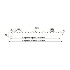 Профнастил стеновой Прушиньски PF25K 0,45х25х1138 мм РЕ 25 мк Костополь