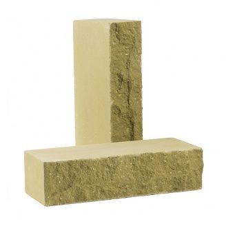Кирпич облицовочный рваный камень Скала 250х100х65 мм желтый