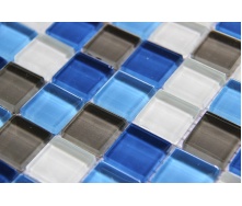 Стеклянная мозаика Керамик Полесье Crystal Grey Blue 300х300х6 мм