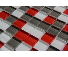 Скляна мозаїка Керамік Полісся Crystal Red Grey 300х300х6 мм