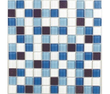 Стеклянная мозаика Керамик Полесье Silver Blue Mix 300х300х6 мм
