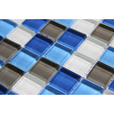 Стеклянная мозаика Керамик Полесье Crystal Grey Blue 300х300х6 мм