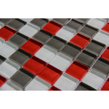 Фото - Скляна мозаїка Керамік Полісся Crystal Red Grey 300х300х6 мм Скляна мозаїка Керамік Полісся Crystal Red Grey 300х300х6 мм