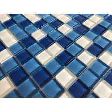Стеклянная мозаика Керамик Полесье Silver Blue Mix SV-03 300х300х6 мм
