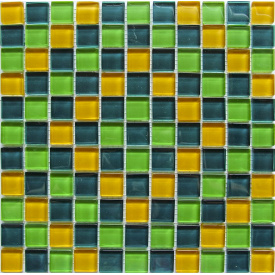 Стеклянная мозаика Керамик Полесье Crystal Shape Green 300х300х6 мм