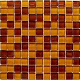 Стеклянная мозаика Керамик Полесье Crystal Brown Beige 300х300х6 мм
