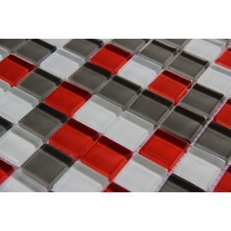 Стеклянная мозаика Керамик Полесье Crystal Red Grey 300х300х6 мм