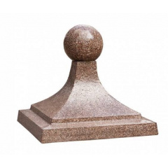 Бетонный колпак на столб МикаБет Олимпиада с мрамроной крошкой 45х45 см серый Тернополь