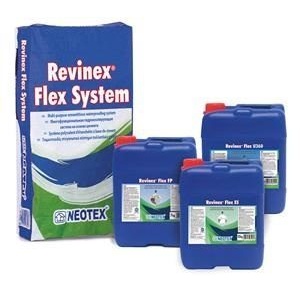 Гидроизоляционная смесь Neotex Revinex Flex System A+Revinex Flex ES-20 полимер-цементная 37 кг белая