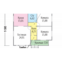 Будинок дерев'яний з профільованого бруса 11x9 м загальною площею 99 м2 Михайлівка
