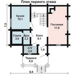 Дом деревяный из оцилиндрованного бревна 9х7 м Киев