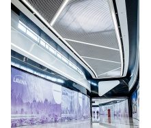 Реечный подвесной потолок пластинообразного дизайна Rail Bar белый матовый