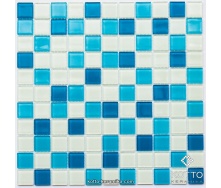 Стеклянная мозаика Котто Керамика GM 4019 C3 BLUE D BLUE M WHITE 300х300х4 мм