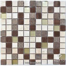 Фото - Декоративна мозаїка Котто Кераміка CM 3042 C3 BEIGE EBONI GOLD 300x300x8 мм Декоративна мозаїка Котто Кераміка CM 3042 C3 BEIGE EBONI GOLD 300x300x8 мм