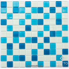 Стеклянная мозаика Котто Керамика GM 4019 C3 BLUE D BLUE M WHITE 300х300х4 мм Молочанск