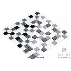 Стеклянная мозаика Котто Керамика GM 4034 C3 GRAY M GRAY W WHITE 300х300х4 мм Киев
