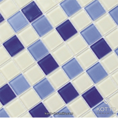 Стеклянная мозаика Котто Керамика GM 4040 C3 COBALT M COBALT W WHITE 300х300х4 мм Полтава