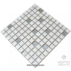 Декоративная мозаика Котто Керамика CM 3043 C2 CREAM SILVER 300x300x8 мм Киев