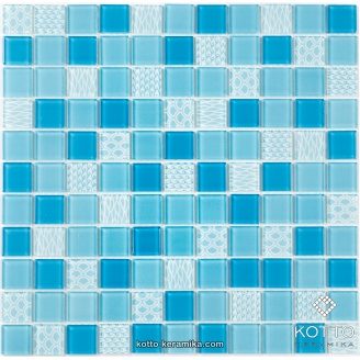 Скляна мозаїка Котто Кераміка GM 4051 C3 BLUE D M BLUE STRUCTURE 300х300х4 мм