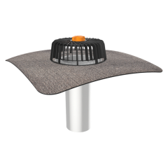 Одношарова воронка для покрівель без теплоізоляції з привареним бітумним фартухом Веселе