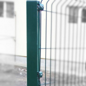 Столб для ограждения Сетка Запад 60x40 мм 2,0 м оцинковка/ПП RAL 6005 зеленый
