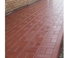 Тротуарна плитка Золотий Мандарин Цегла стандартна 200х100х40 мм на сірому цементі червоний