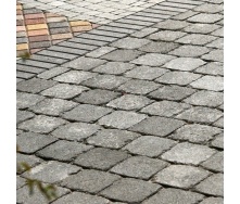 Тротуарная плитка Золотой Мандарин Квадрат Антик 160х160х90 мм серый