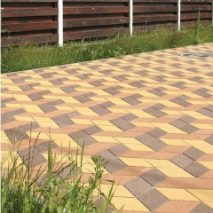 Тротуарная плитка Золотой Мандарин Ромб 150х150х60 мм на белом цементе желтый Ровно