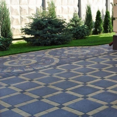 Тротуарна плитка Золотий Мандарин Плита 400х400х60 мм на сірому цементі чорний Ковель