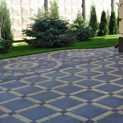 Тротуарная плитка Золотой Мандарин Плита 400х400х60 мм на сером цементе черный Черновцы