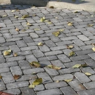 Тротуарна плитка Золотий Мандарин Цегла Антик 240х160х90 мм повний прокрас сірий