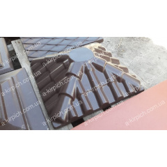 Крышка на забор LAND BRICK Черепица коричневая с площадкой под фонарь 450х450 мм Херсон
