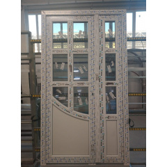 Входная дверь штульповая 1100x2000 мм монтажная ширина 60 мм, профиль WDS Ekipazh Ultra 60 Тернополь
