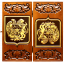 Дерев`яні різьблені нарди Герб Вірменії 60х60х3,5 см золото Київ